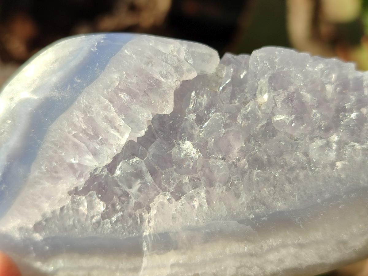 Polished and Natural Blue Lace Agate Free Forms x 6 From Nsanje, Malawi