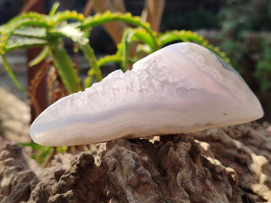 Polished and Natural Blue Lace Agate Free Forms x 6 From Nsanje, Malawi