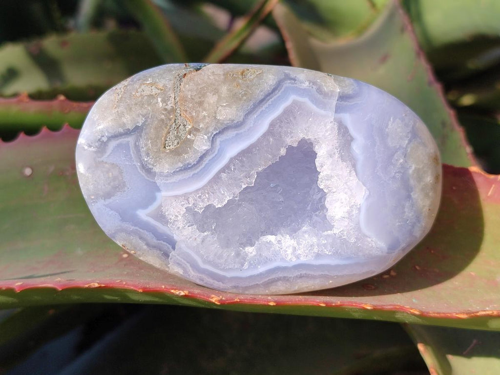 Polished and Natural Blue Lace Agate Free Forms x 6 From Nsanje, Malawi
