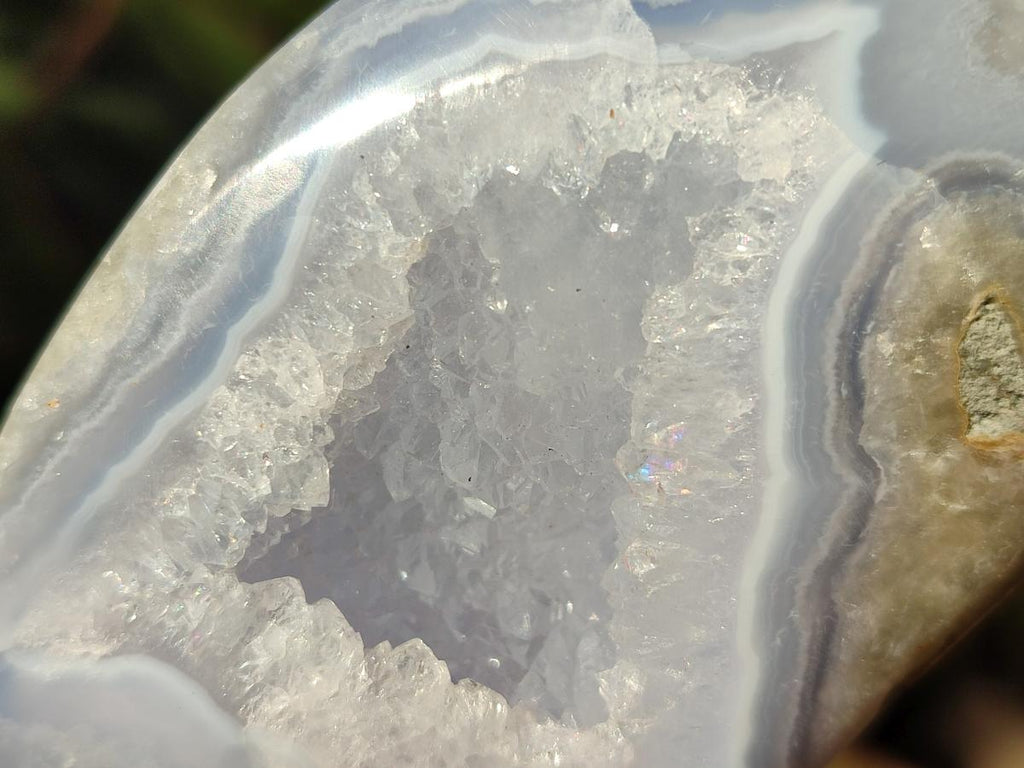 Polished and Natural Blue Lace Agate Free Forms x 6 From Nsanje, Malawi