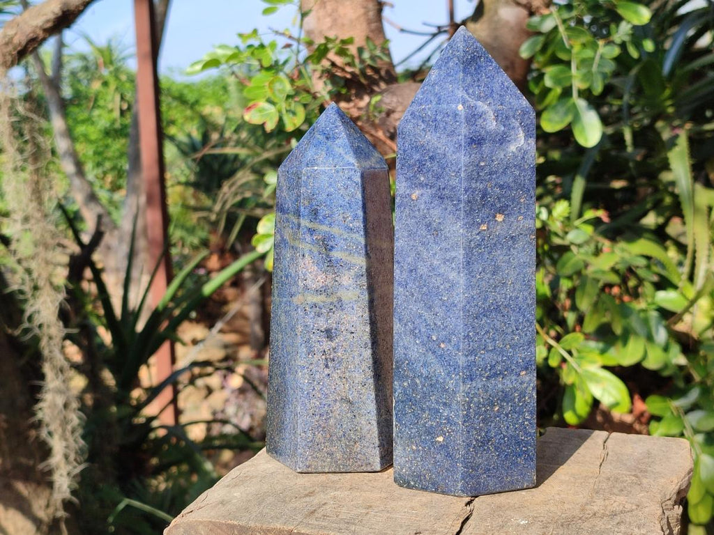 Polished Large Lazulite Standing Display Crystals x 2 From Madagascar