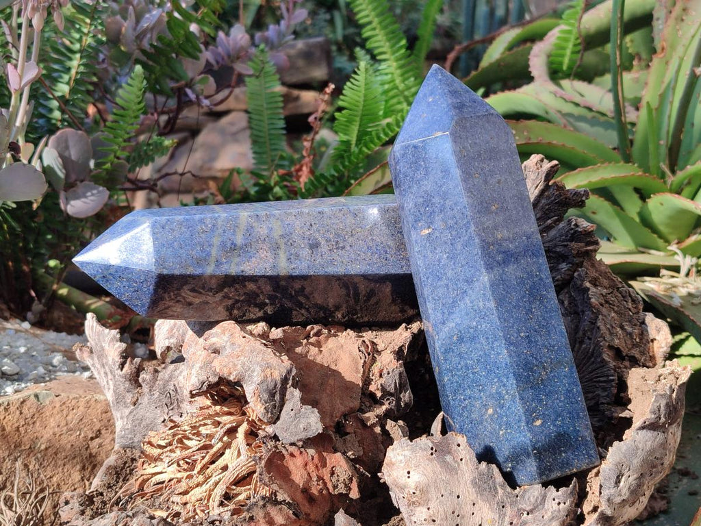 Polished Large Lazulite Standing Display Crystals x 2 From Madagascar