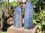 Polished Large Lazulite Standing Display Crystals x 2 From Madagascar