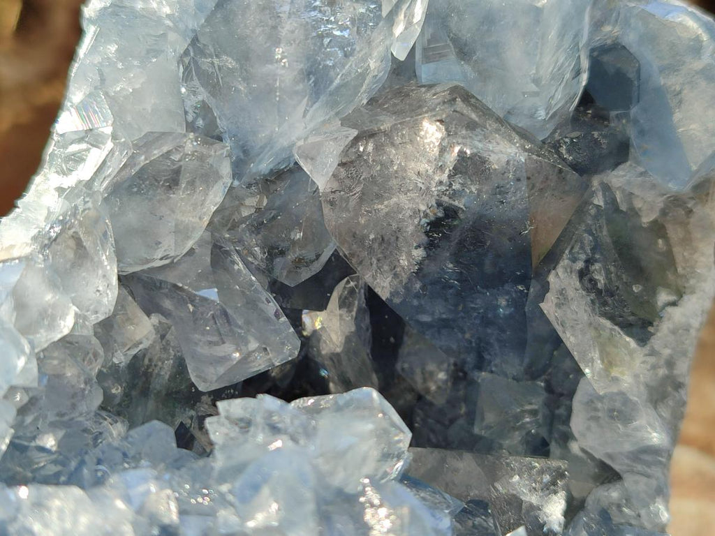 Natural Cabinet Size Blue Celestite Geode Specimens x 2 From Sakoany, Madagascar