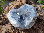 Natural Cabinet Size Blue Celestite Geode Specimens x 2 From Sakoany, Madagascar
