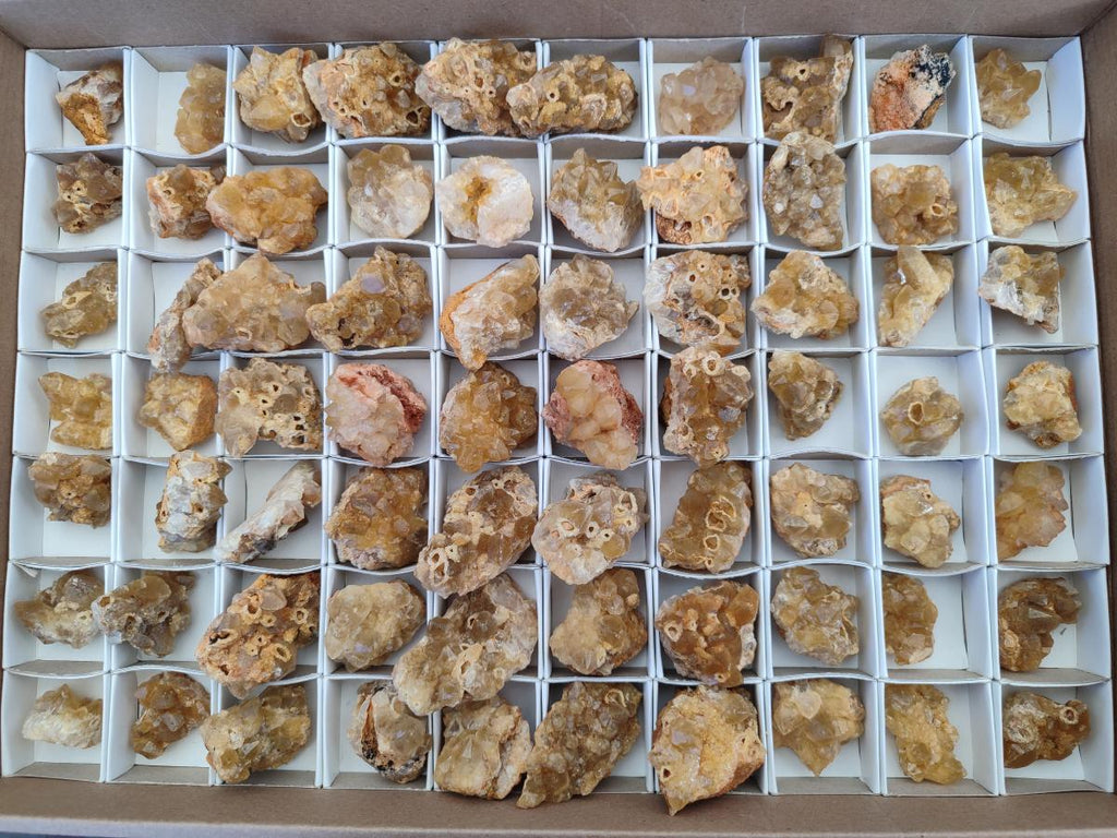 Natural Golden Limonite Quartz Clusters x 70 From Solwezi, Zambia