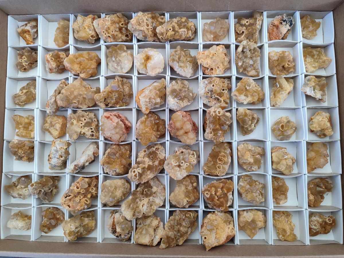 Natural Golden Limonite Quartz Clusters x 70 From Solwezi, Zambia
