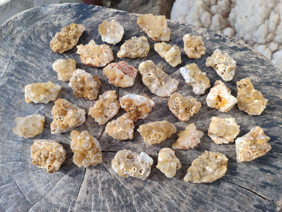 Natural Golden Limonite Quartz Clusters x 70 From Solwezi, Zambia
