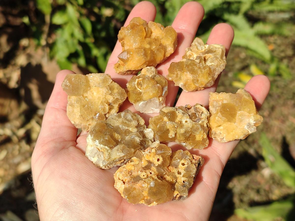 Natural Golden Limonite Quartz Clusters x 70 From Solwezi, Zambia