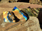 Polished One Side Labradorite Slices x 35 From Madagascar