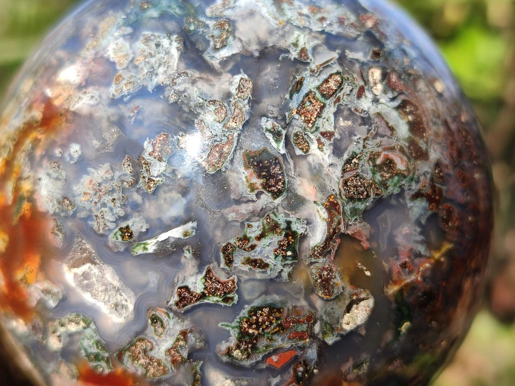 Polished Ocean Jasper Spheres x 2 From Northwest Coast, Madagascar