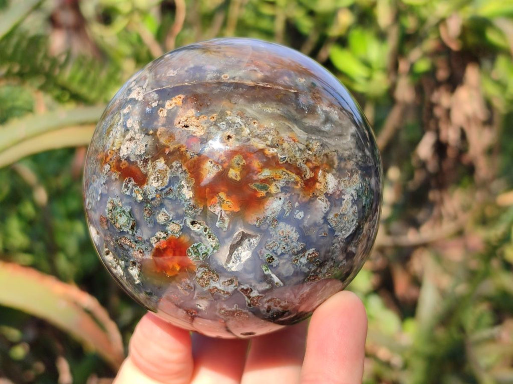 Polished Ocean Jasper Spheres x 2 From Northwest Coast, Madagascar