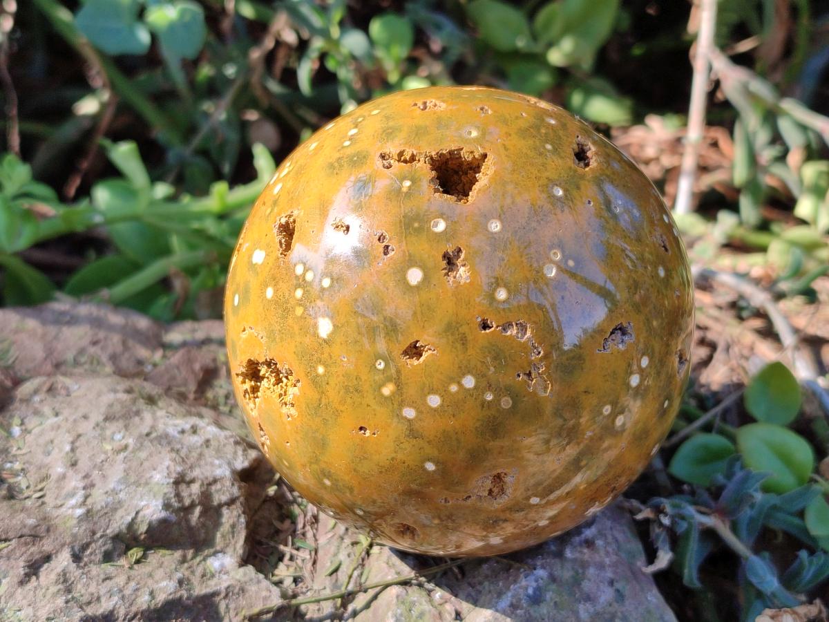 Polished Ocean Jasper Spheres x 2 From Northwest Coast, Madagascar