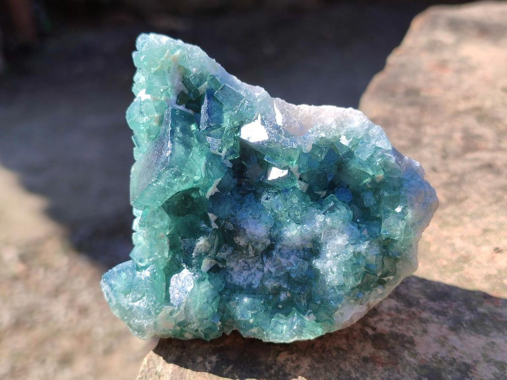 Natural Green Cubic Fluorite Specimens x 10 From Mandrosonoro, Madagascar