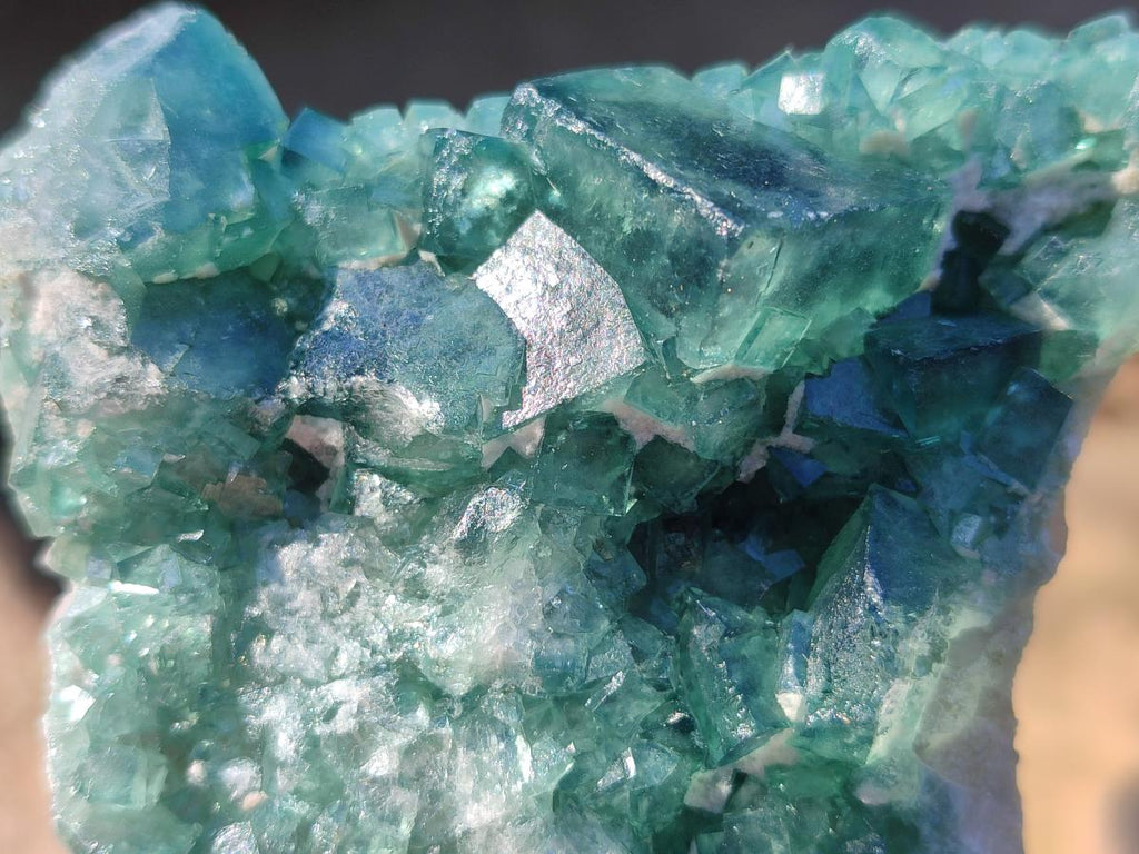 Natural Green Cubic Fluorite Specimens x 10 From Mandrosonoro, Madagascar