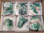 Natural Green Cubic Fluorite Specimens x 10 From Mandrosonoro, Madagascar