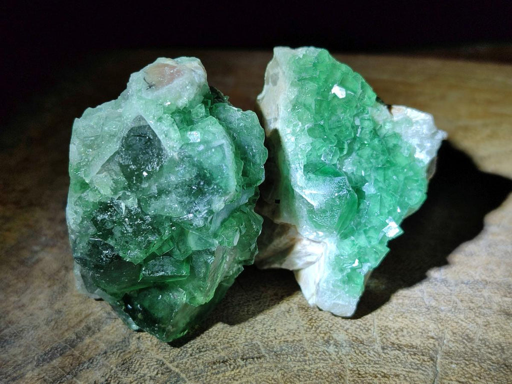 Natural Green Cubic Fluorite Specimens x 10 From Mandrosonoro, Madagascar