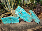 Natural Drusy Coated Chrysocolla with Malachite Specimens x 3 From Lupoto Mine, Congo