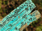 Natural Drusy Coated Chrysocolla with Malachite Specimens x 3 From Lupoto Mine, Congo