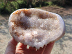Polished and Natural Agate Nodules with Crystalline Geode Centres x 3 From Maintirano, Madagascar