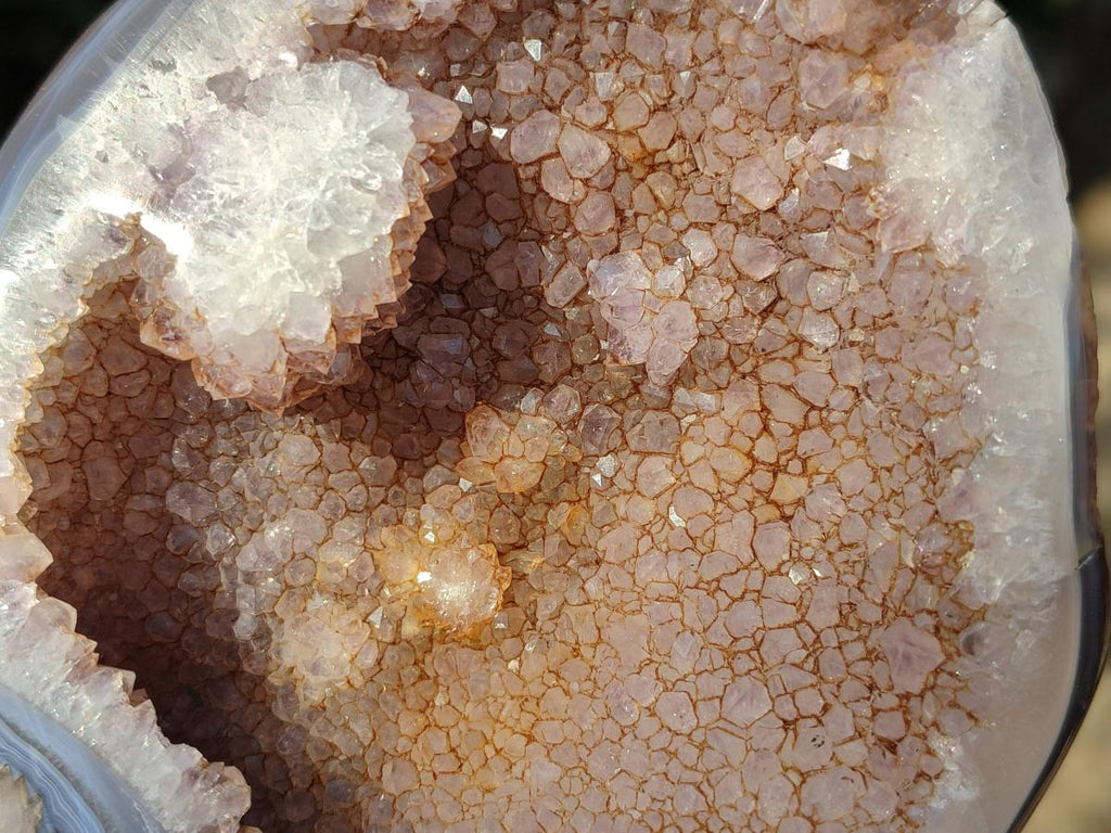 Polished and Natural Agate Nodules with Crystalline Geode Centres x 3 From Maintirano, Madagascar
