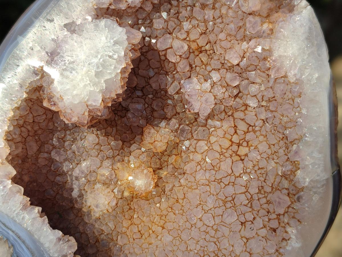 Polished and Natural Agate Nodules with Crystalline Geode Centres x 3 From Maintirano, Madagascar
