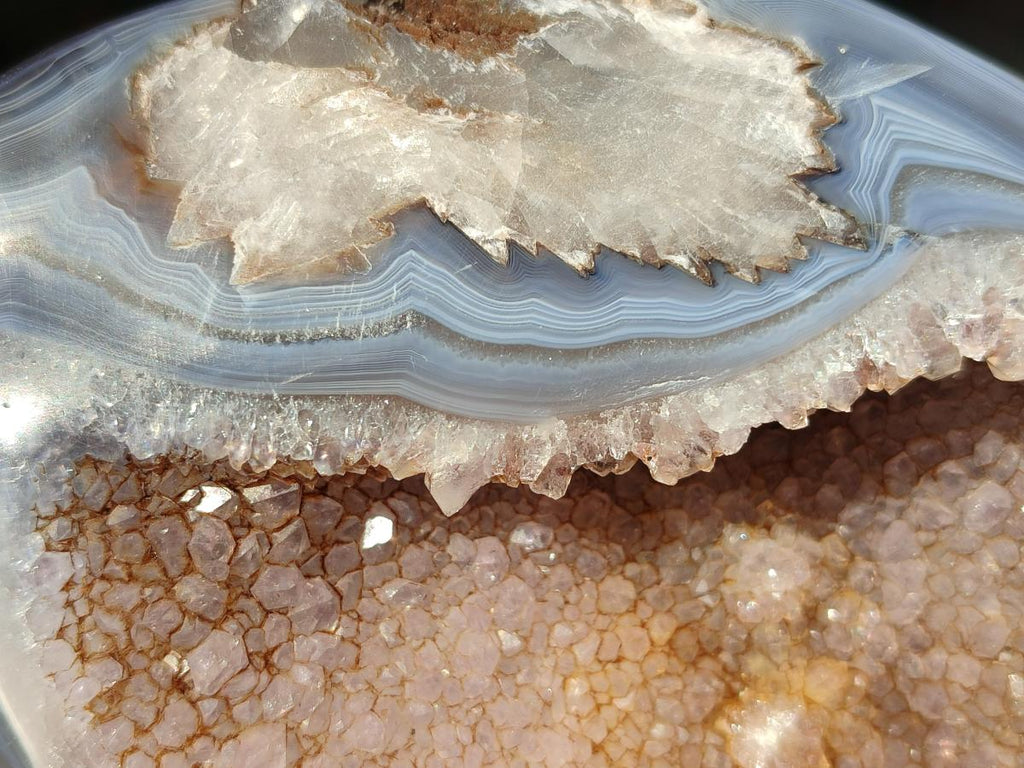 Polished and Natural Agate Nodules with Crystalline Geode Centres x 3 From Maintirano, Madagascar