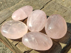 Polished Gemmy Rose Quartz Palm Stones x 12 From Madagascar