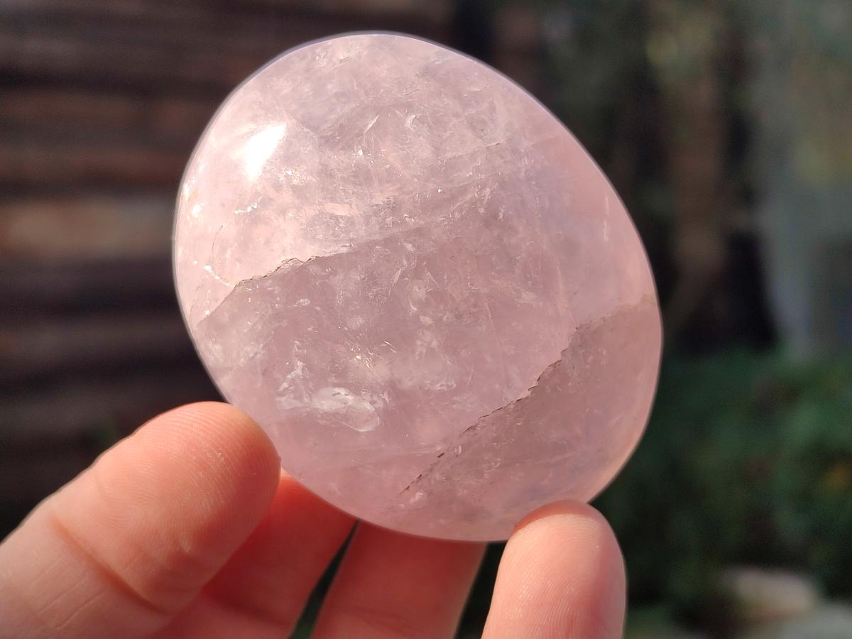 Polished Gemmy Rose Quartz Palm Stones x 12 From Madagascar