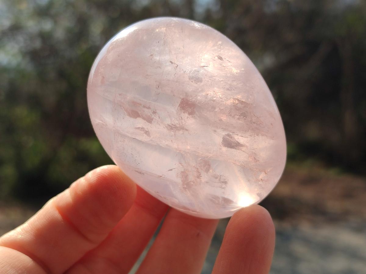 Polished Gemmy Rose Quartz Palm Stones x 12 From Madagascar
