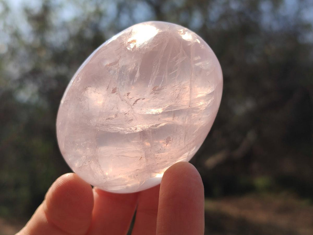 Polished Gemmy Rose Quartz Palm Stones x 12 From Madagascar