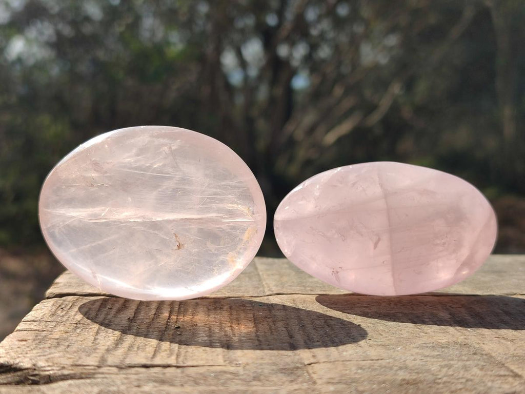 Polished Gemmy Rose Quartz Palm Stones x 12 From Madagascar