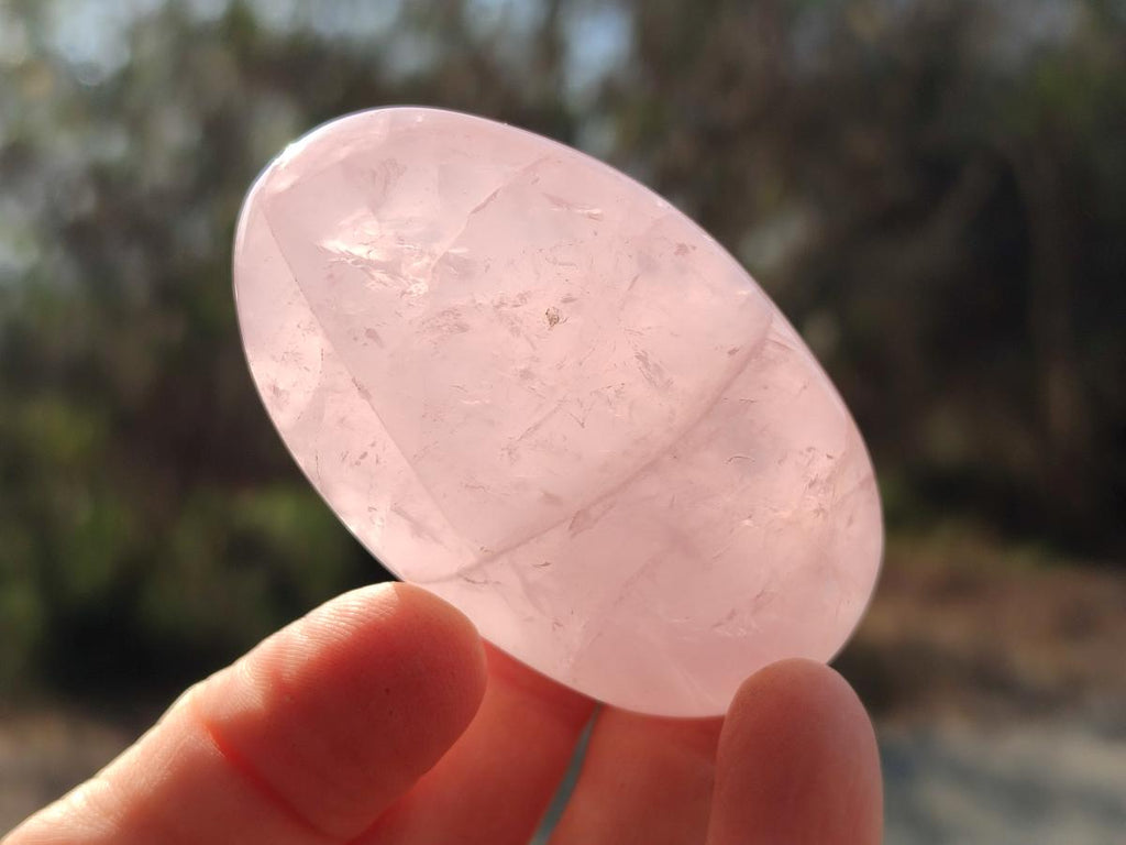 Polished Gemmy Rose Quartz Palm Stones x 12 From Madagascar