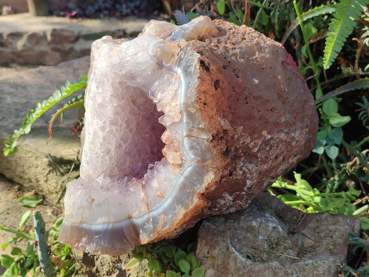 Natural XL Agate Geode with Amethyst Centre x 1 From Maintirano, Madagascar