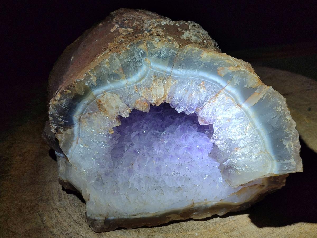 Natural XL Agate Geode with Amethyst Centre x 1 From Maintirano, Madagascar