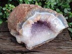 Natural XL Agate Geode with Amethyst Centre x 1 From Maintirano, Madagascar