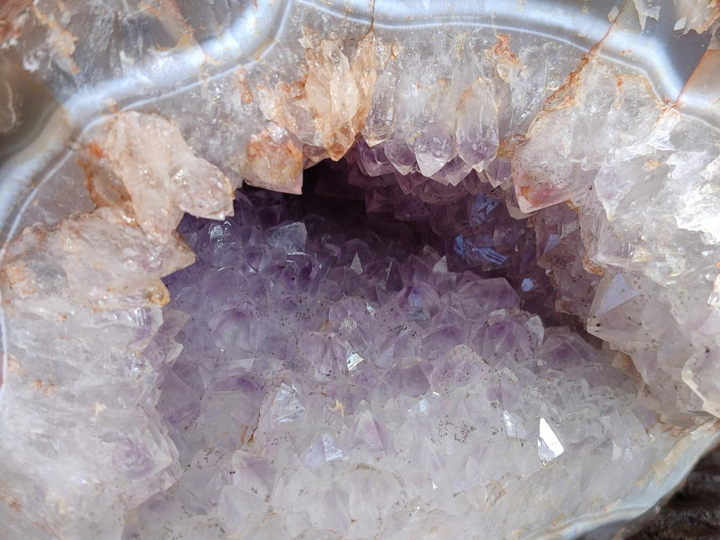 Natural XL Agate Geode with Amethyst Centre x 1 From Maintirano, Madagascar