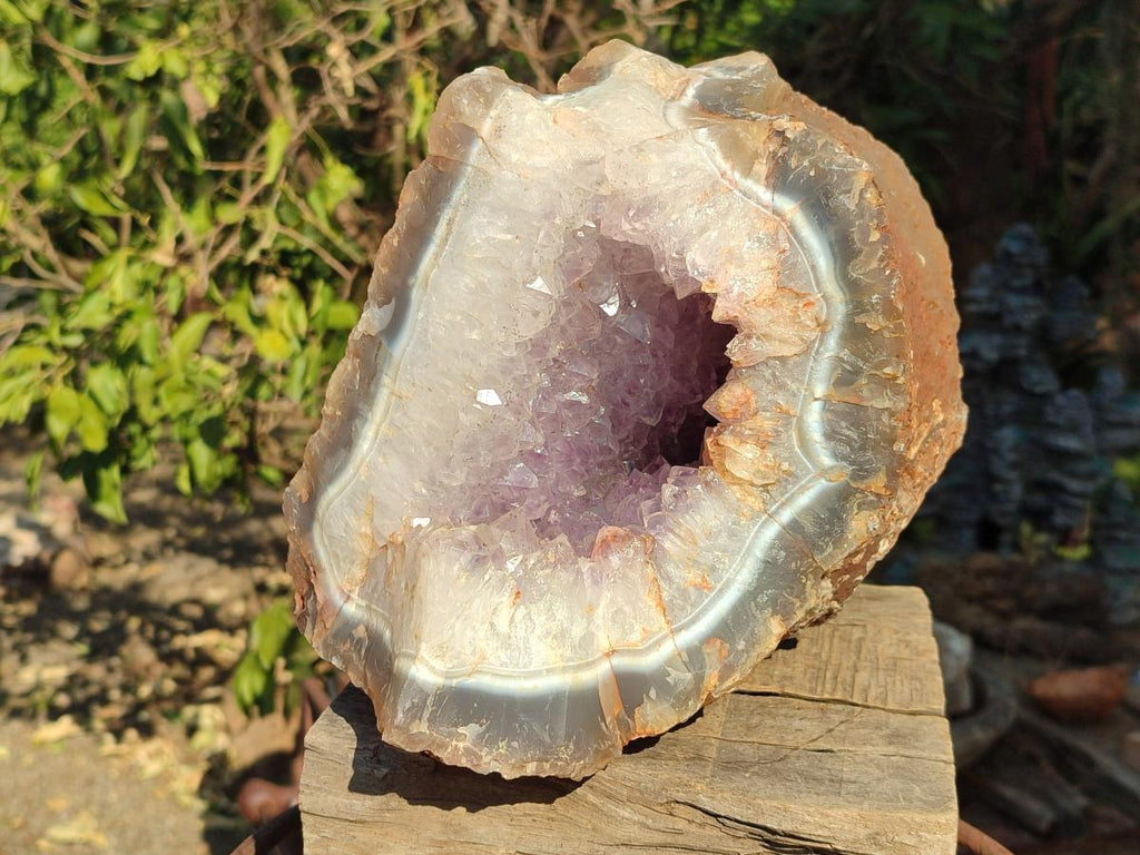 Natural XL Agate Geode with Amethyst Centre x 1 From Maintirano, Madagascar