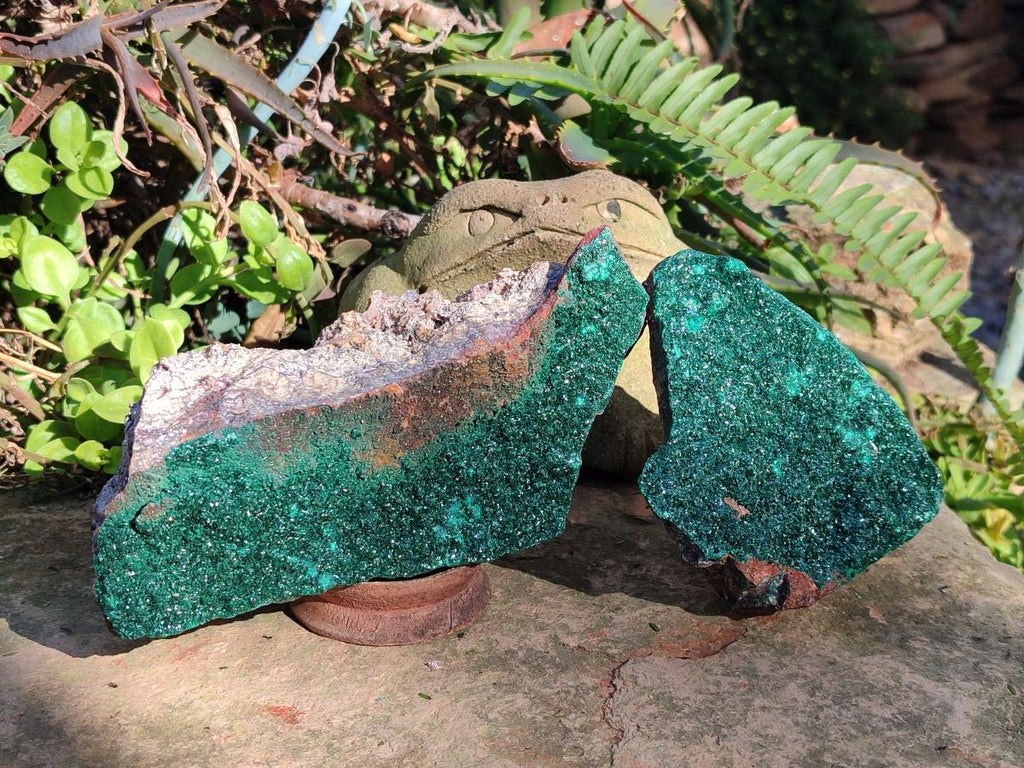 Natural Crystalline Malachite Specimens x 2 From Tenke Fungurume, Congo