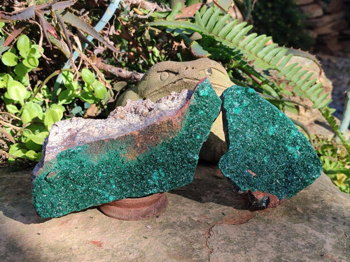 Natural Crystalline Malachite Specimens x 2 From Tenke Fungurume, Congo