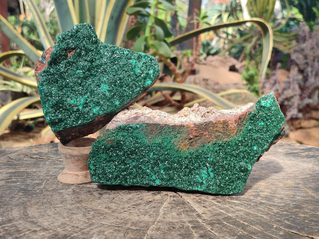 Natural Crystalline Malachite Specimens x 2 From Tenke Fungurume, Congo
