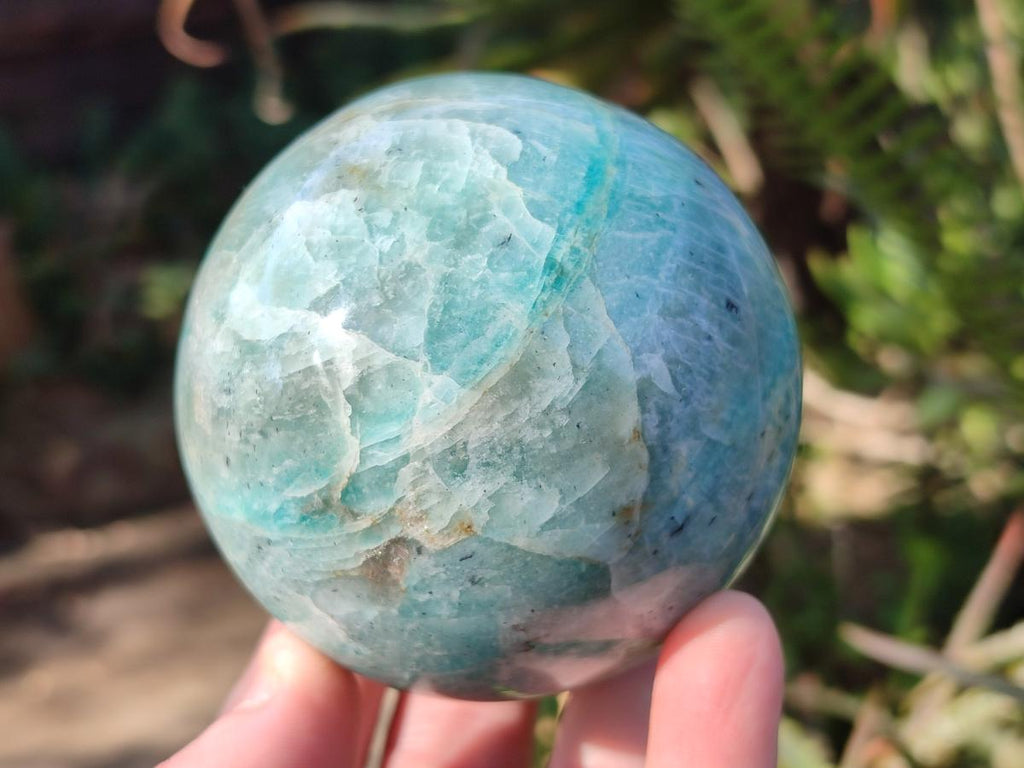 Polished Amazonite Spheres x 3 From Madagascar