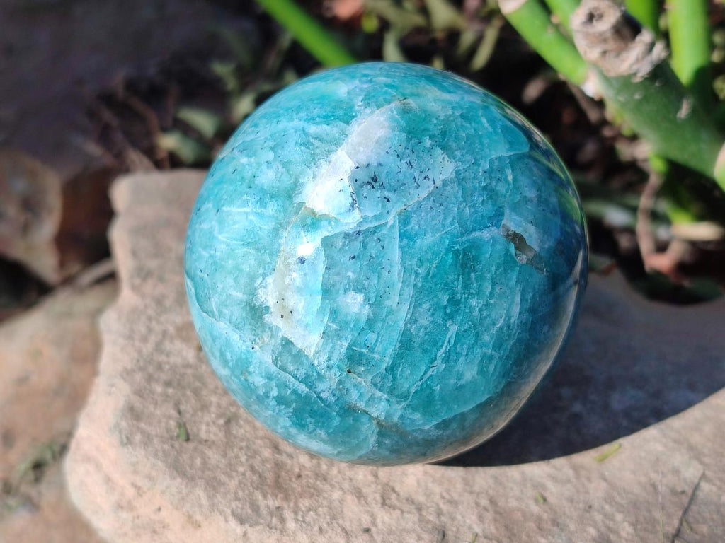 Polished Amazonite Spheres x 3 From Madagascar