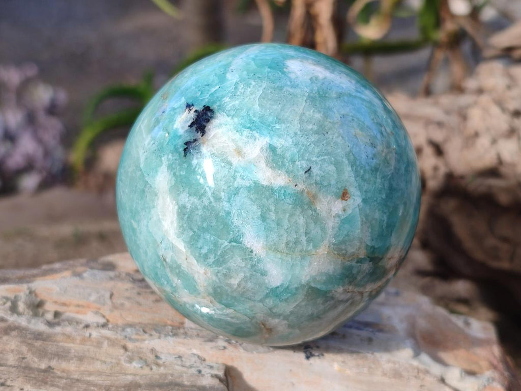 Polished Amazonite Spheres x 3 From Madagascar