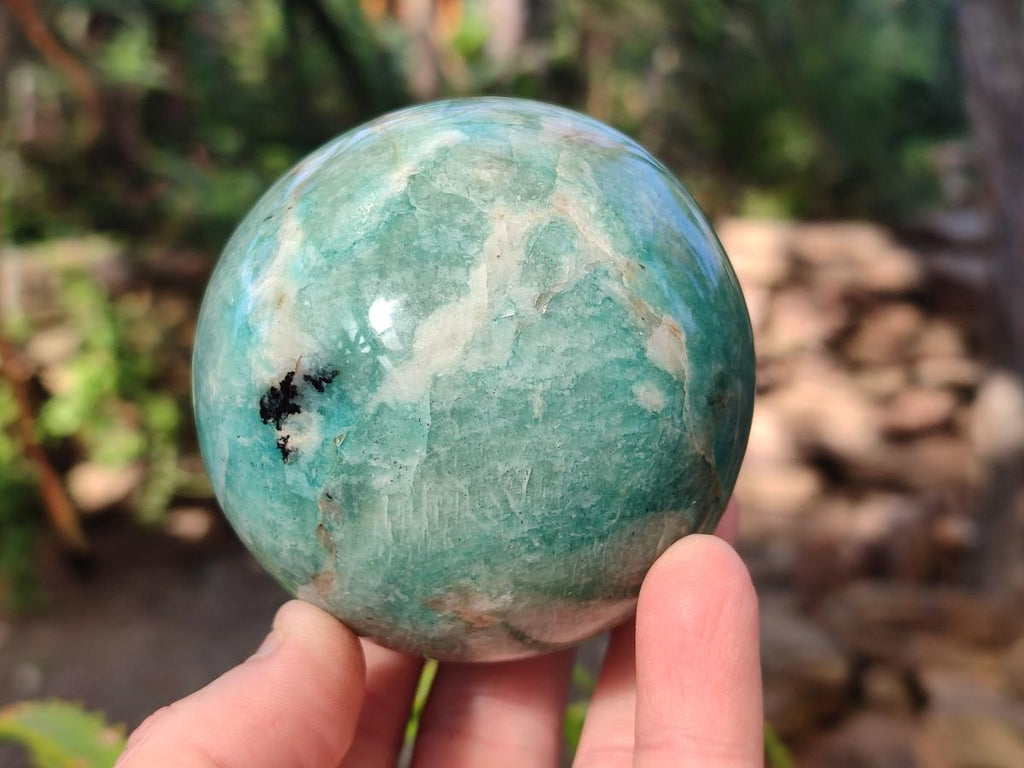 Polished Amazonite Spheres x 3 From Madagascar