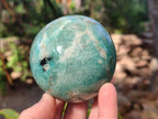 Polished Amazonite Spheres x 3 From Madagascar