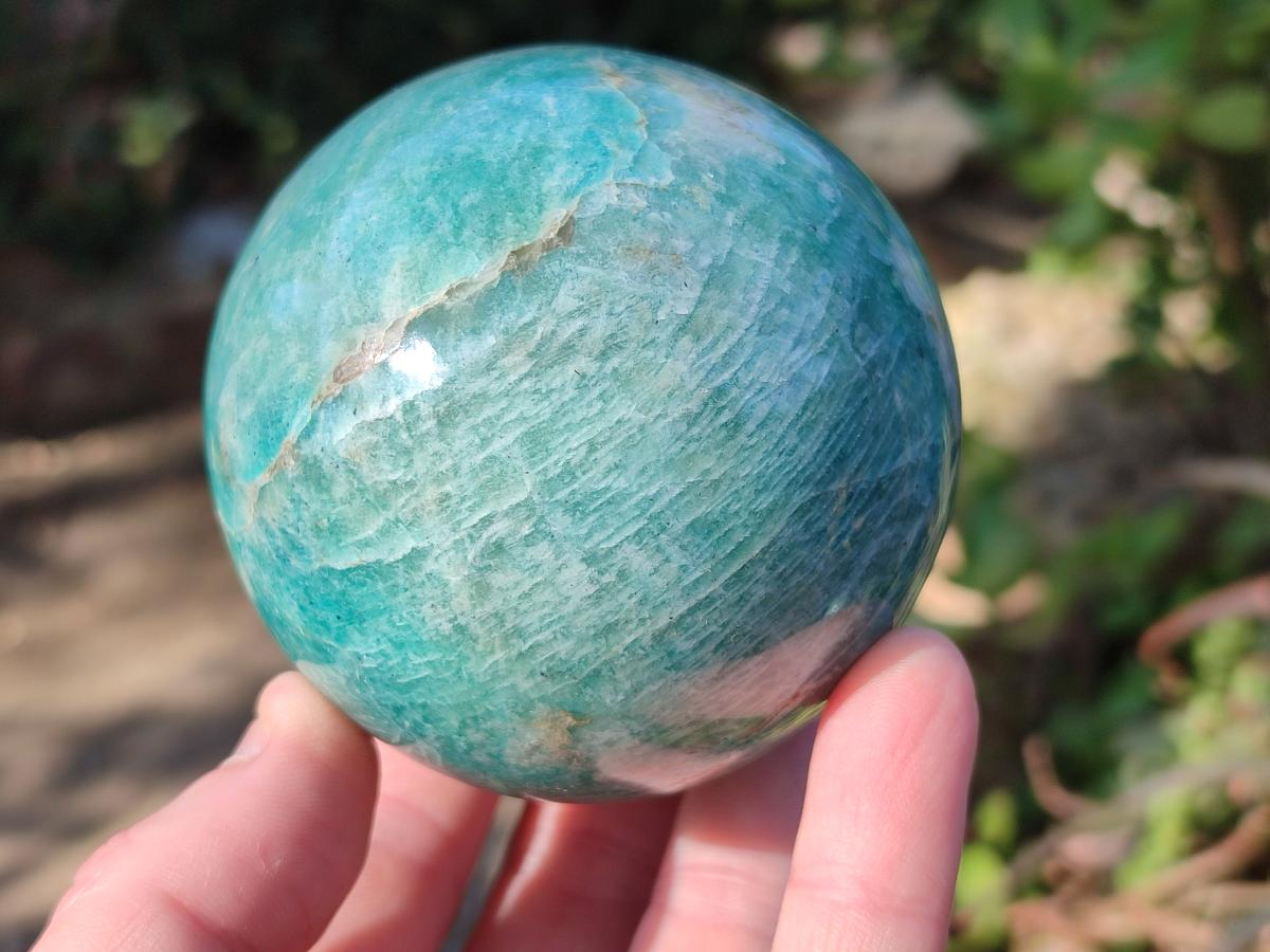 Polished Amazonite Spheres x 3 From Madagascar