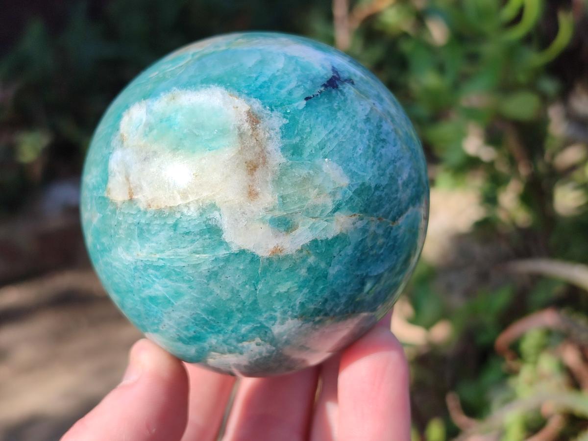 Polished Amazonite Spheres x 3 From Madagascar