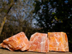 Natural Rhombohedral Sunset Orange Calcite Specimens x 12 From Spitzkop, Namibia - Toprock Gemstones and Minerals 