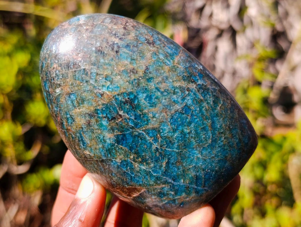 Polished Blue Apatite Standing Display Pieces x 3 From Betroka, Madagascar - Toprock Gemstones and Minerals 